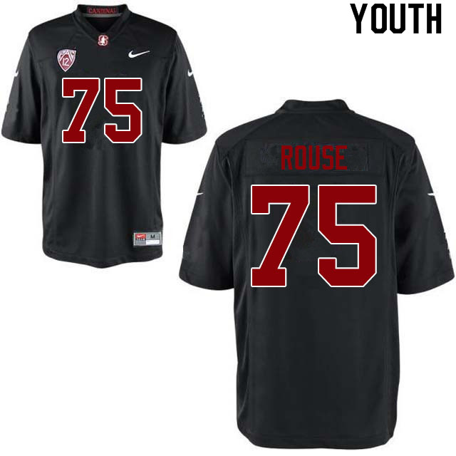 Youth #75 Walter Rouse Stanford Cardinal College Football Jerseys Sale-Black - Click Image to Close